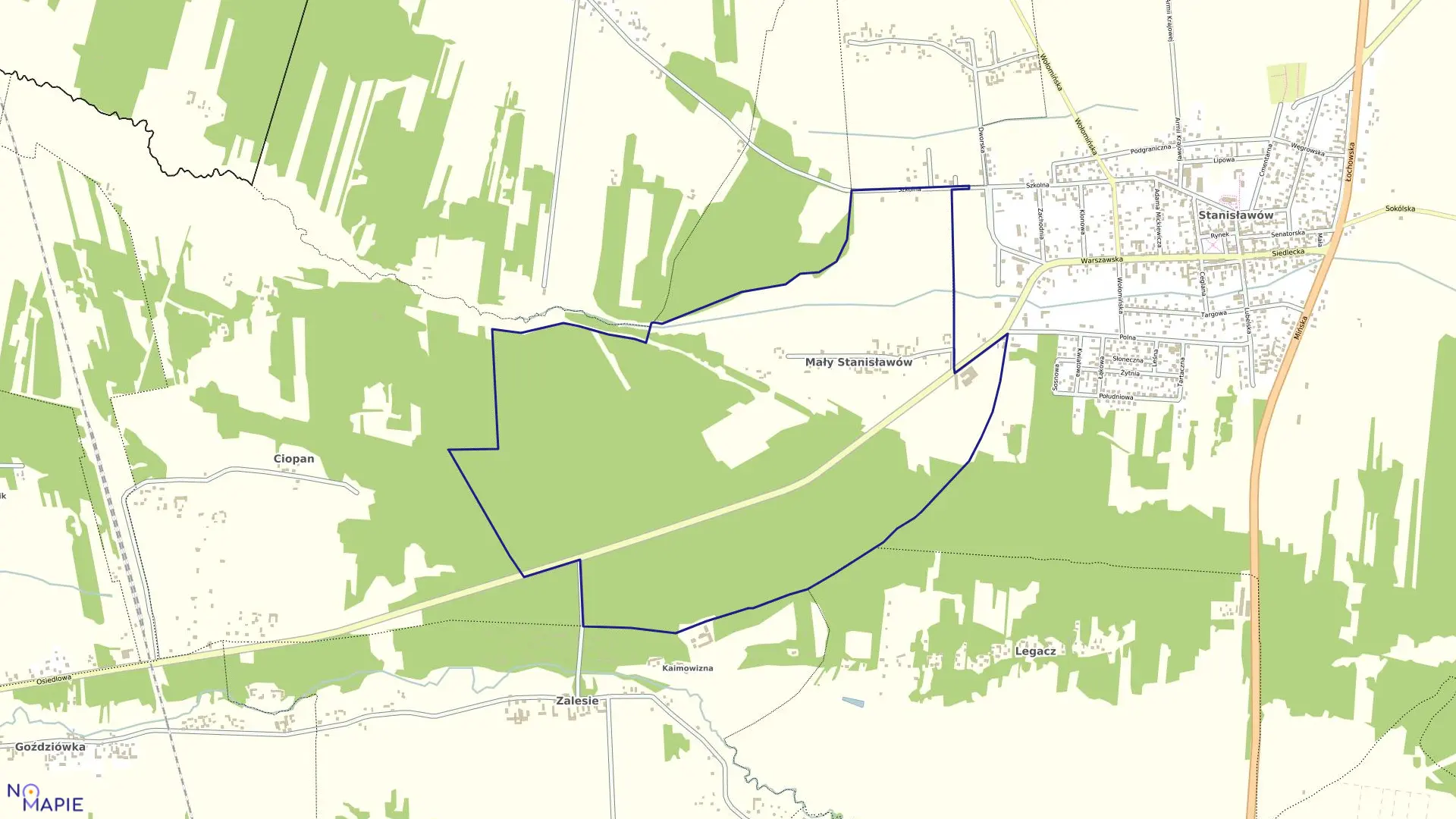 Mapa obrębu MAŁY STANISŁAWÓW w gminie Stanisławów